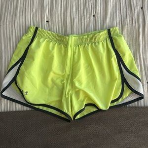 Bright Yellow Under Armor Running Shorts Size Medium